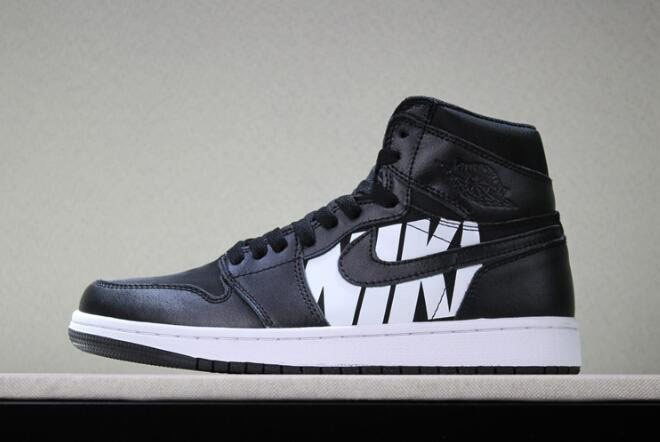 Off-White x Air Jordan 1 Nike Swoosh Black/White Men's Size 555088-801