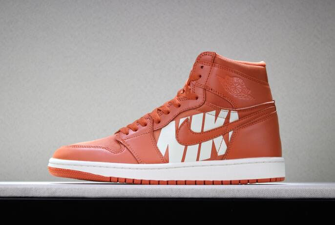 Off-White x Air Jordan 1 Nike Swoosh Orange/White 555088-800