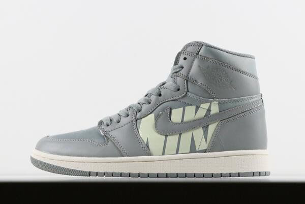 Virgil Abloh Off-White x Air Jordan 1 High OG Nike Swoosh Cool Grey/Sail For Sale