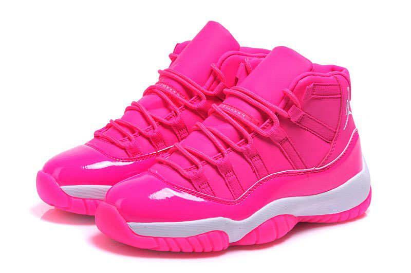 Women's Air Jordan 11 GS Pink Everything Pink White Shoes