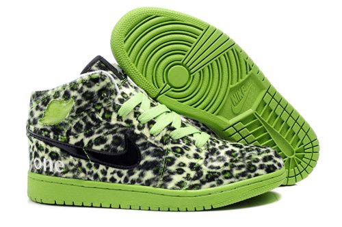 Air Jordan 1 & Jordan I Fluff Leopard Black Green