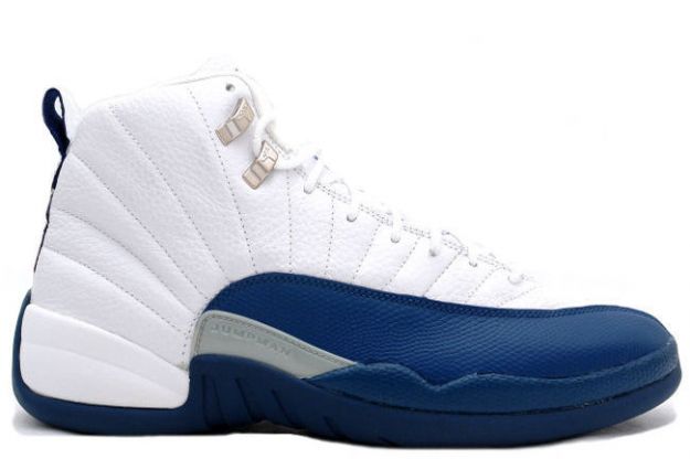 Air Jordan 12 & Jordan xii Retro White/French Blue Metallic Silver