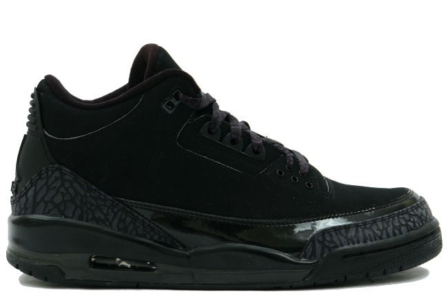 Air Jordan 3 & Jordan III Retro Black Cat (Black/Dark Charcoal Black)