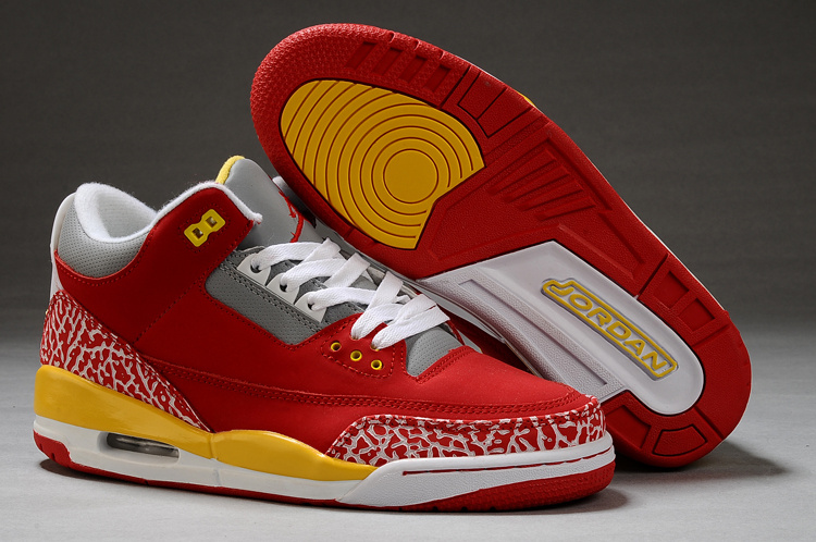 Air Jordan 3 Retro White Fire Red Yellow Cement