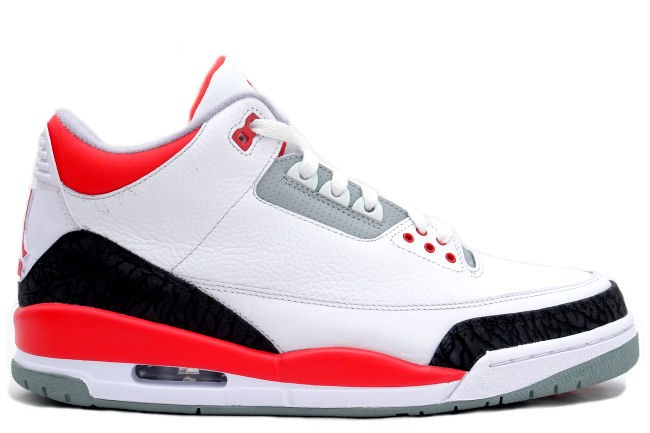 Air Jordan 3 & Jordan III Retro White/Fire Red Cement Grey