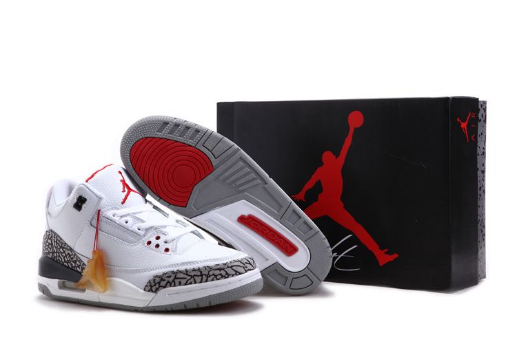 Air Jordan 3 & Jordan III White/Fire Red Cement