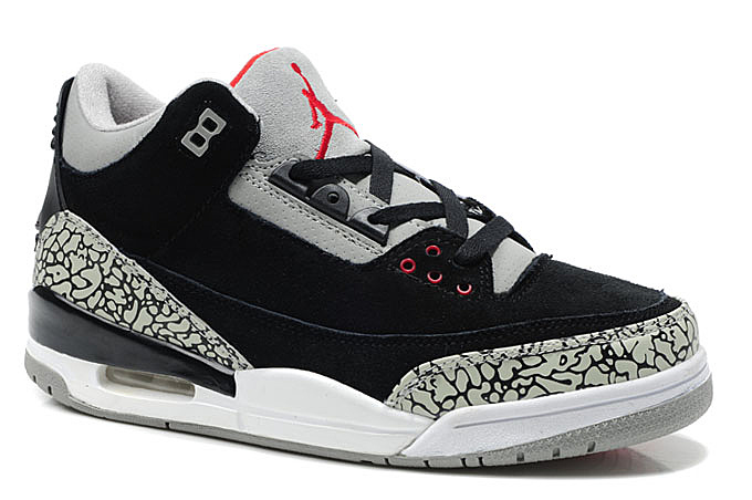 Air Jordan 3 & Jordan III Suede Grey/Black/Red Cement