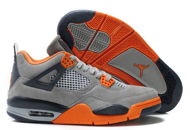 Air Jordan 4 & Jordan IV Fluff Grey Orange