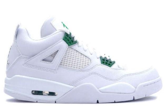 Air Jordan 4 & Jordan IV Retro White / Chrome Classic Green