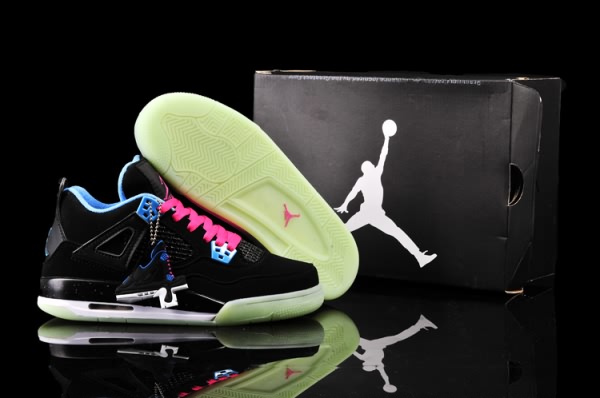 Air Jordan 4 Retro Night Light Black/Pink for Women