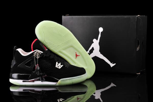 Air Jordan 4 Retro Night Light Black/White for Women