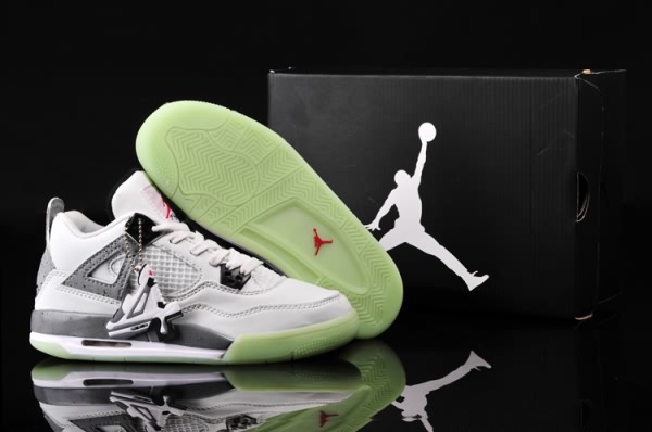 Air Jordan 4 Retro Night Light White/Grey for Women