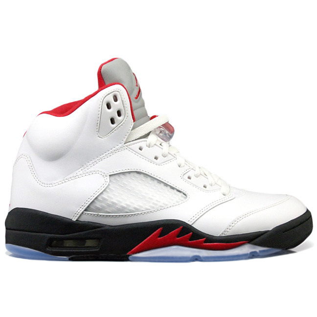 Air Jordan 5 White Fire Red 5S Black 2020