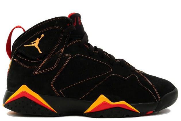 Air Jordan 7 Retro Black / Citrus Varsity Red