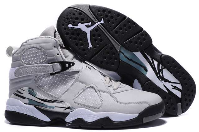 Air Jordan 8 Embroidery Retro White Galactite Black
