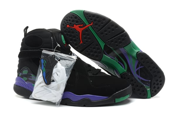 Air Jordan 8 Retro for Men Black Purple Green