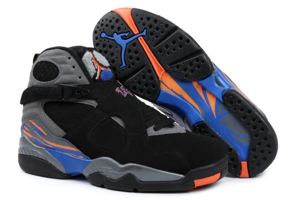 Air Jordan 8 Retro for Men Black Silver Blue