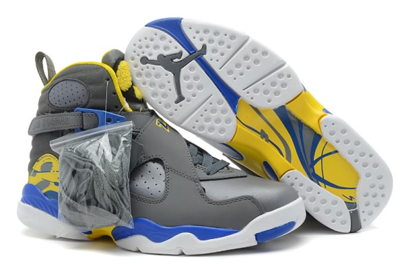 Air Jordan 8 Retro for Men Grey Blue Yellow