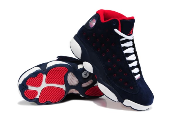 Air Jordan Retro 13 Fur for Women Dark Blue/Red