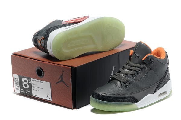 Air Jordan Retro 3 Night Light for Men Black Orange
