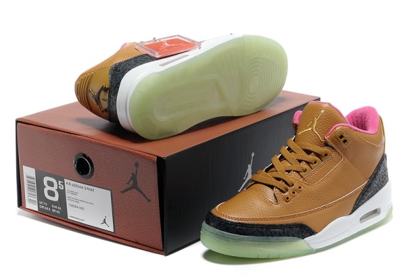 Air Jordan Retro 3 Night Light for Men Brown Pink