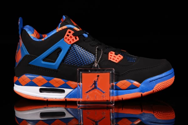 Air Jordan Retro 4 Free Black/Royal Blue/Orange for Men