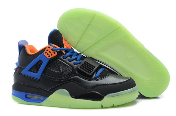 Air Jordan Retro 4 Yeezy Night Light Black/Blue for Men