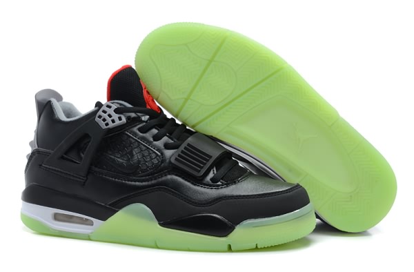 Air Jordan Retro 4 Yeezy Night Light Black/Grey/Red for Men