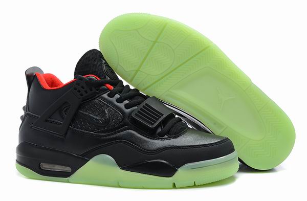 Air Jordan Retro 4 Yeezy Night Light Black/Red for Men