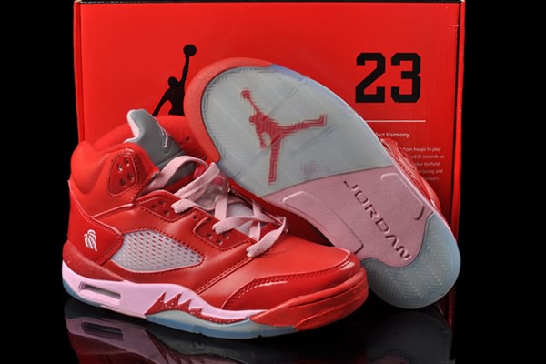 Air Jordan Retro 5 Hardcover for Women Red/Pink