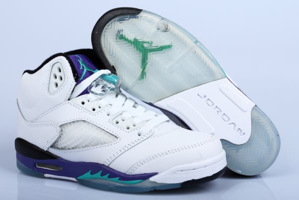 Air Jordan Retro 5 White/Grape/Purple Mens/Womens shoes