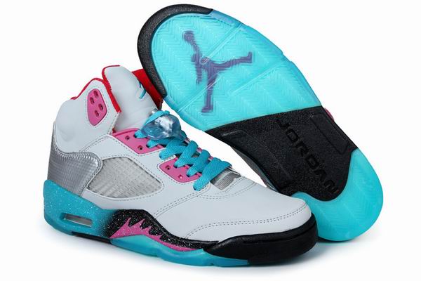Air Jordan Retro 5 White/Moon/Red Mens/Womens shoes