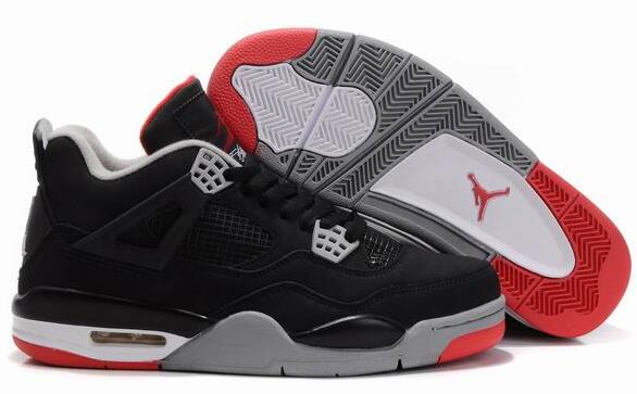 Air Jordan Retro IV 4 for Men Black Red Grey