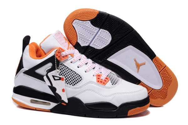Air Jordan Retro IV 4 for Men White Black Orange