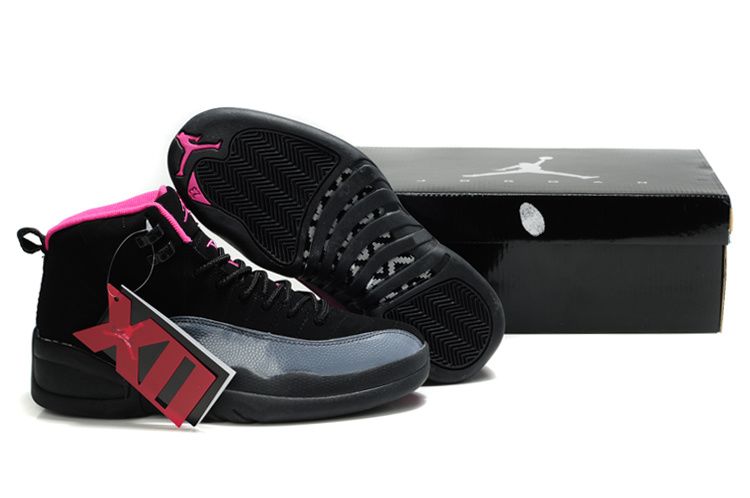 New Air Jordan 12 & Jordan xii Retro Black/Siren Pink