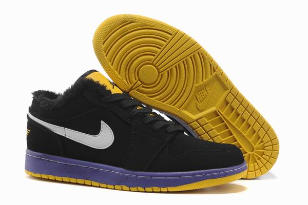 New Air Jordans 1 Low black yellow shoes
