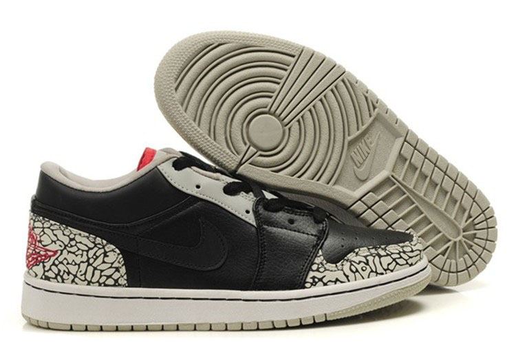 New Air Jordans 1 Low Phat Black/Varsity Red White Cement Grey