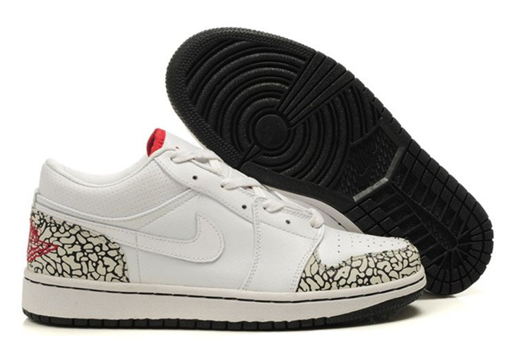 New Air Jordans 1 Low Phat White/Varsity Red Black Cement Grey