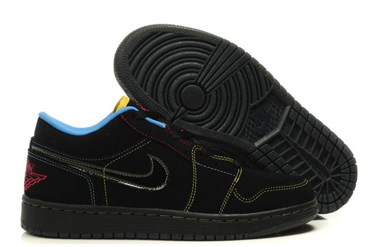 New Air Jordans 1 Phat Low Black/Green Bean Varsity Red New Blue
