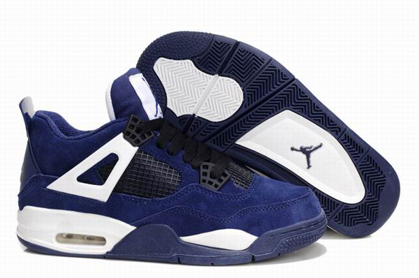 Women Air Jordan 4 Dark Blue/Black White