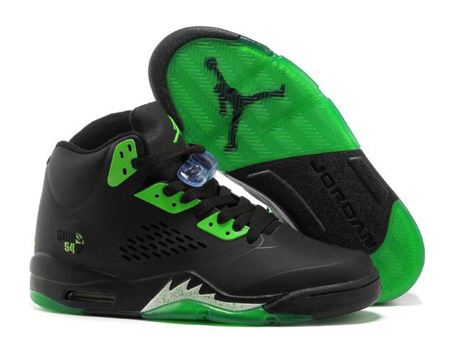 Women Air Jordan 5 & Jordan V Black Green