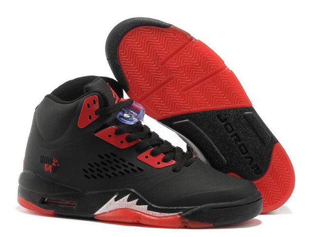 Women Air Jordan 5 & Jordan V Black/Fire Red