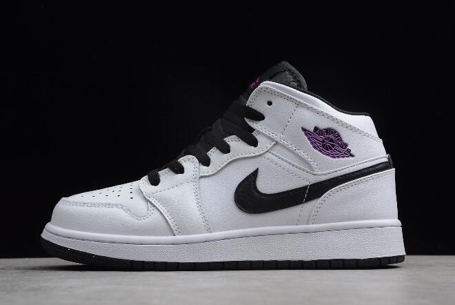 Air Jordan 1 Mid GS White/Black/Fuchsia Blast 555112-138