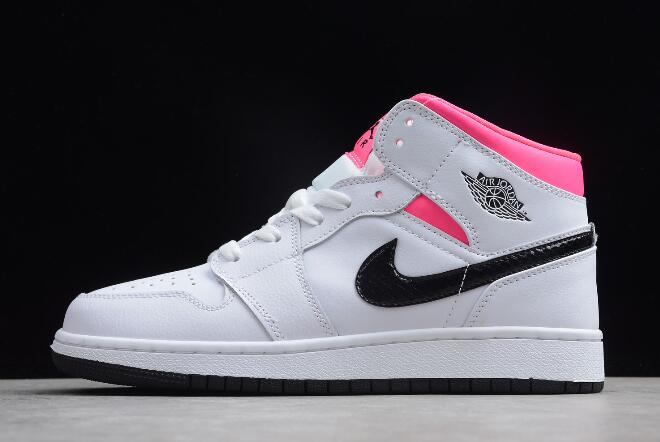 Air Jordan 1 Mid GS White/Black-Hyper Pink 555112-106