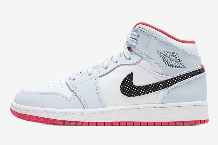 Cheap 555112-400 Air Jordan 1 Mid GS AJ1 Mid Half Blue/Black-White 2020 For Sale