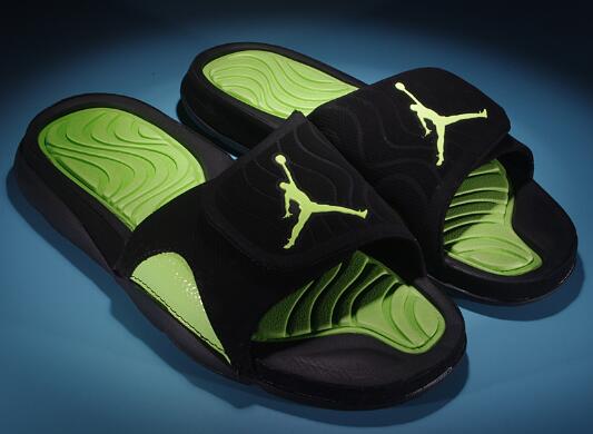 Jordan Hydro 4 Retro Black/Green Sandals 705163-003 For Sale