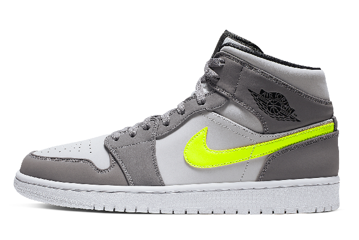 Shop Air Jordan 1 Mid AJ1 Gunsmoke Volt Shoes 554724-072